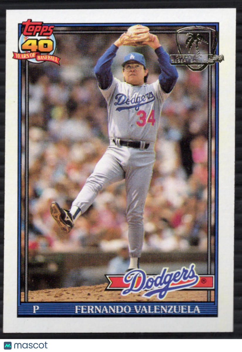 1991 Topps Desert Shield Fernando Valenzuela #80 EX/EX+ Los Angeles Do ...