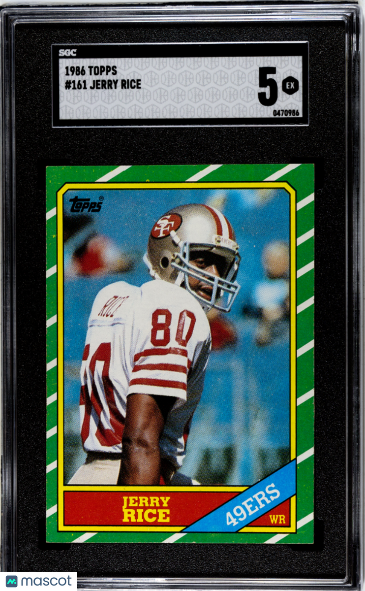 1986 Topps Football #161 Jerry Rice Rookie RC San Francisco 49ers HOF ...